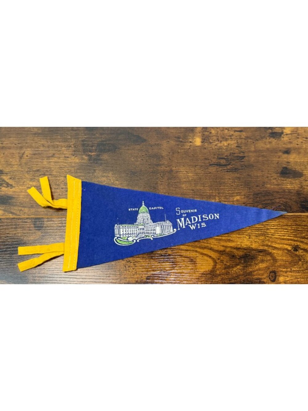 Vintage Madison WI State Capitol Felt Pennant Banner Souvenir